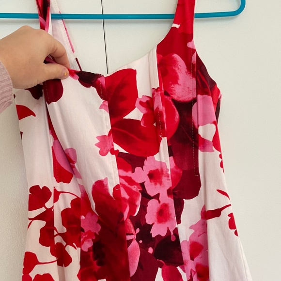 Nine West Red and Pink Floral Fit and Flare Dress Size 2 π·πΊπ· - Picture 4 of 13